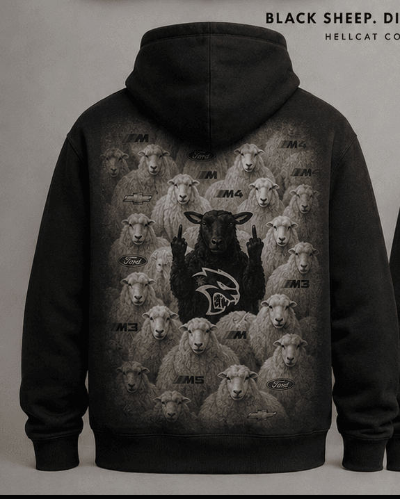 Back of SPECTER Black Sheep Drop 001 hoodie